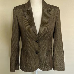 Metallic Gold and Black Striped Blazer - S